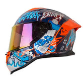 Casco Shaft 598 Gtr Abracadabra Azul Oscuro Visor Iridium Rojo